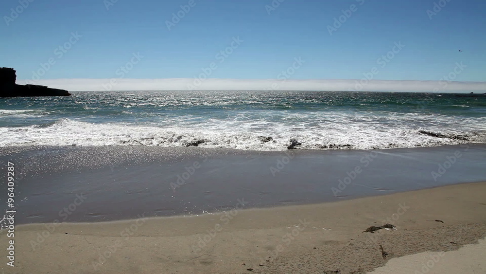 Wide Angle View Of Waves On Wet Sandy Beach
Wide Angle View Of Waves On Wet Sandy Beach