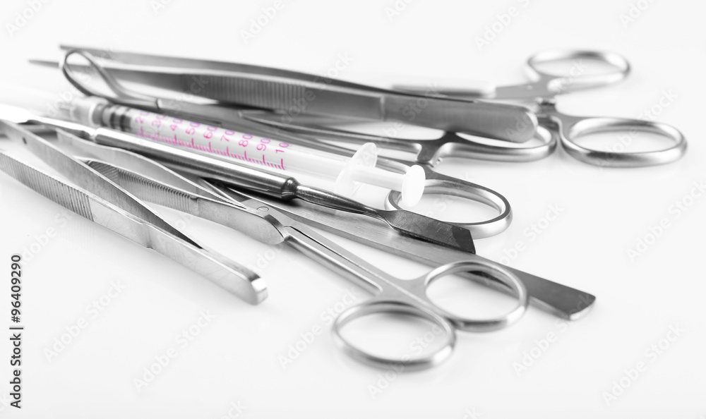 Surgery instruments isolated on white Surgery instruments isolated on white