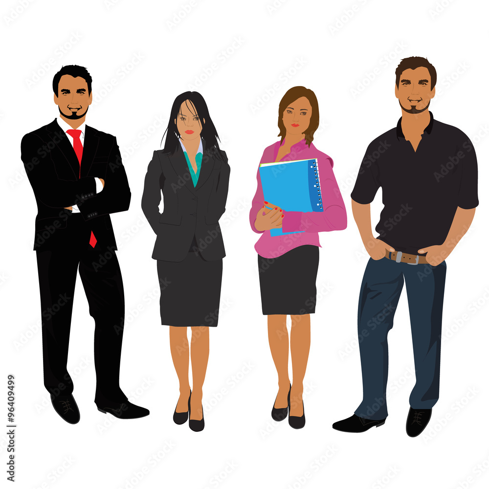 Business people team, flat vector illustration Business people team, flat vector illustration