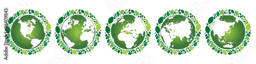 Icon of Go Green Variation Map Vector Illustration