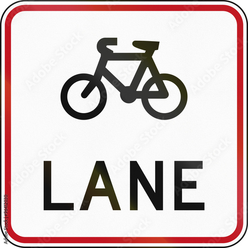 New Zealand road sign RG-26 - Cyclist lane photo