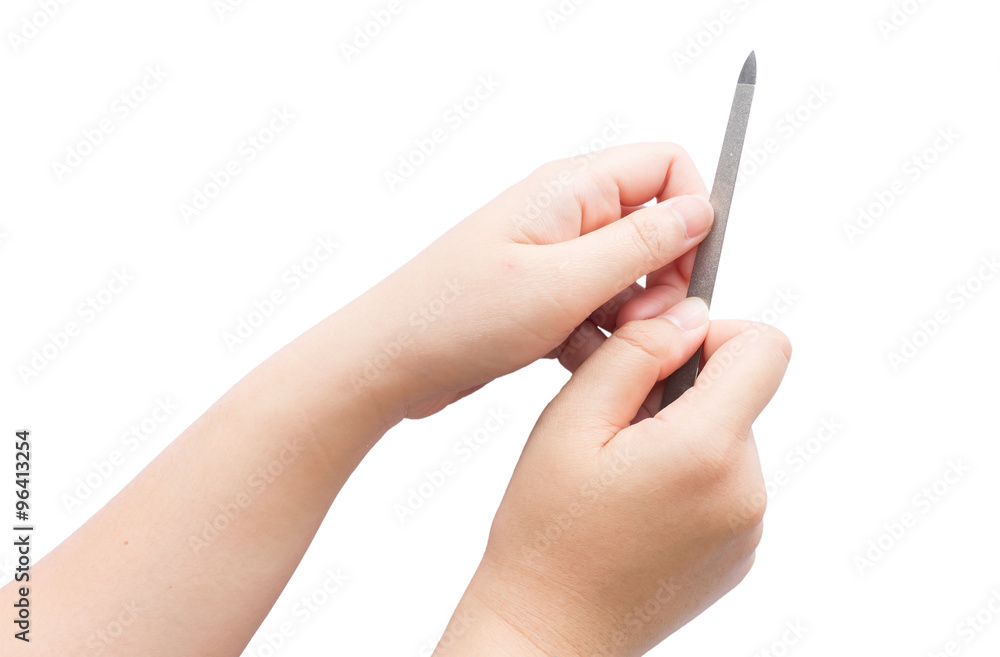 File nail on isolated background. File nail on isolated background.