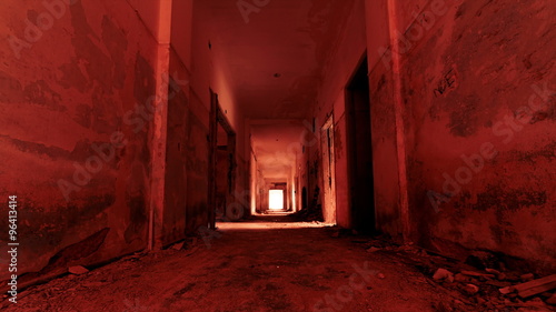 Wallpaper Mural 4K  gateway to hell inside a scary abandoned coridor of an evacuated building,vertigo effect Torontodigital.ca