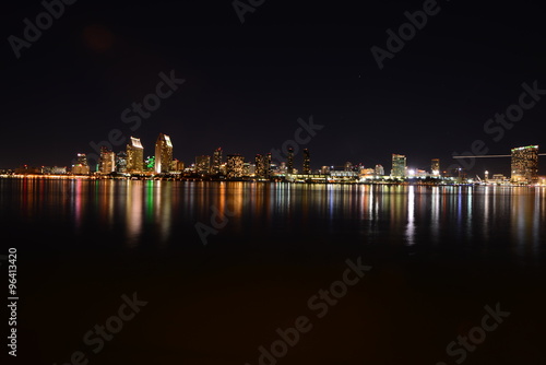 San Diego night skyline on a November evening.