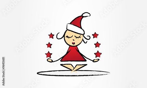 Yoga mignon noël étoiles