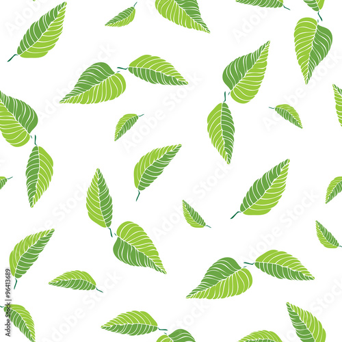 Beautiful Green tea seamless pattern