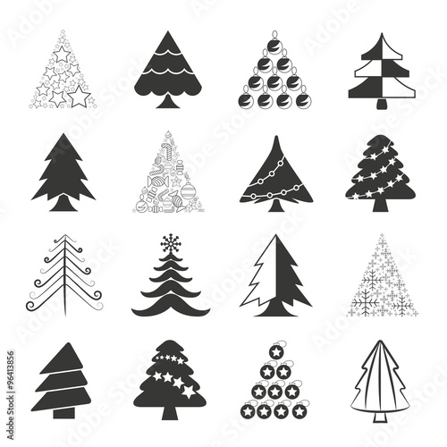 Christmas tree icons © bigpa