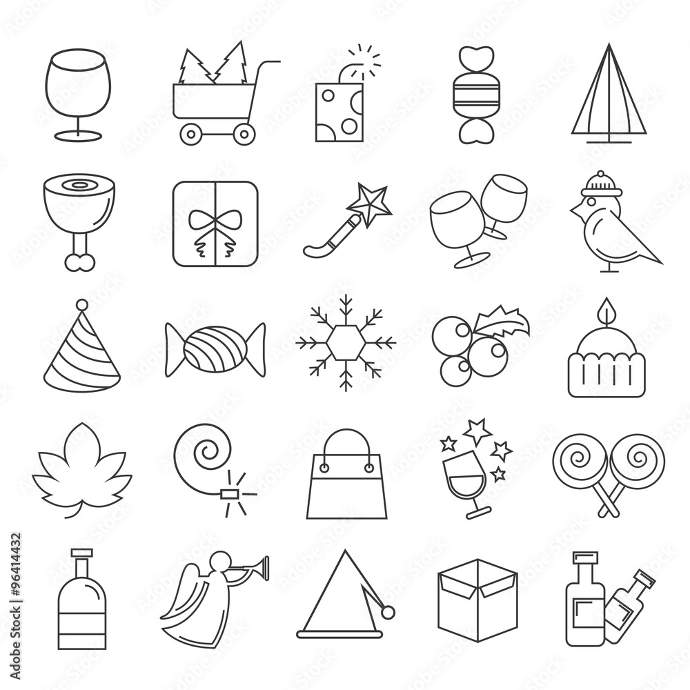 Fototapeta premium Christmas icons