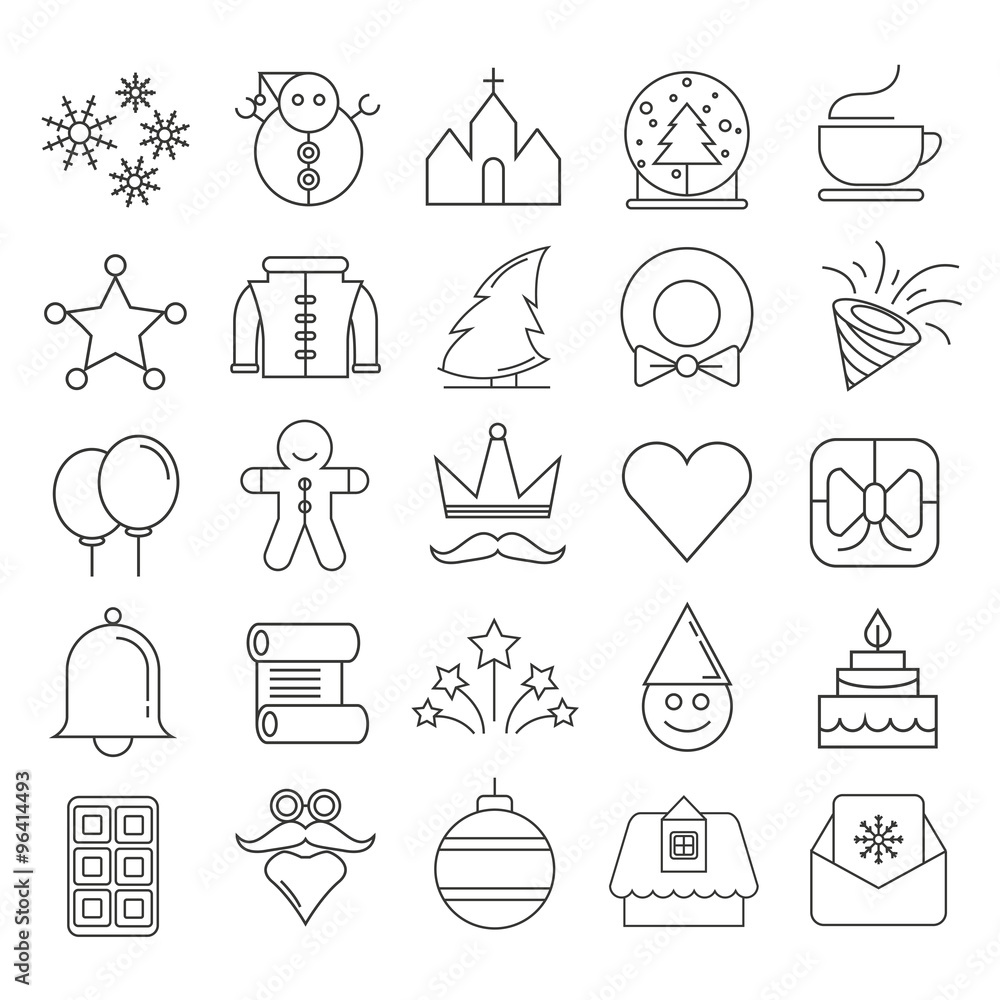 Fototapeta premium Christmas icons