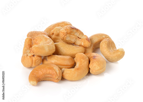 cashew nuts isolated on white background.