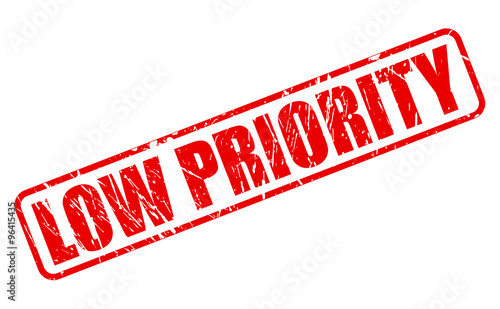 LOW PRIORITY red stamp text
