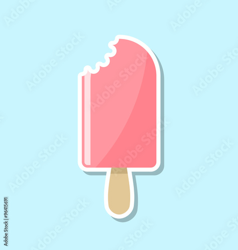 Retro and vintage flat bitten off popsicle icon