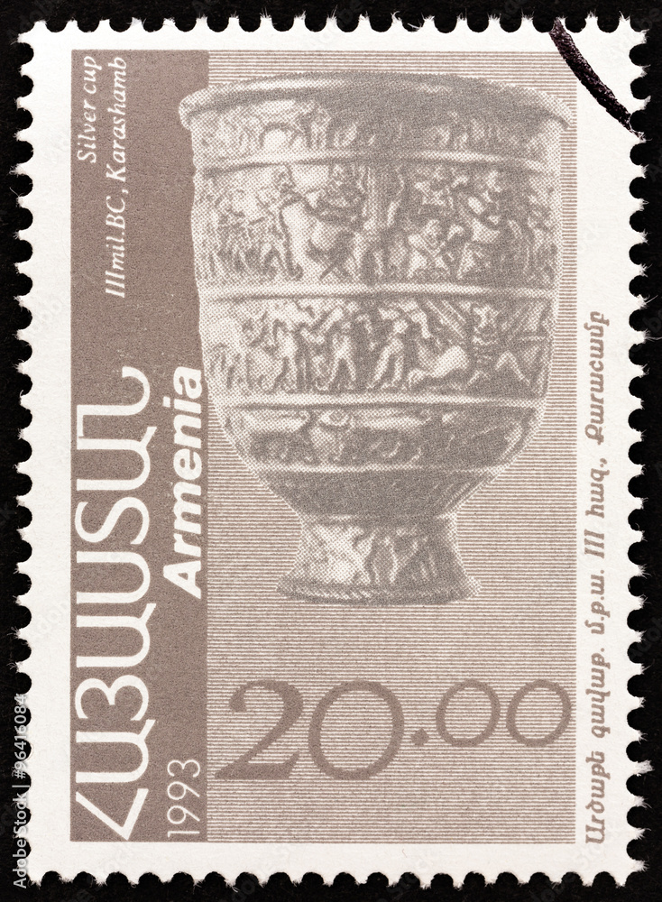 Obraz premium Silver Cup, 3rd millennium BC, Karashamb (Armenia 1993)