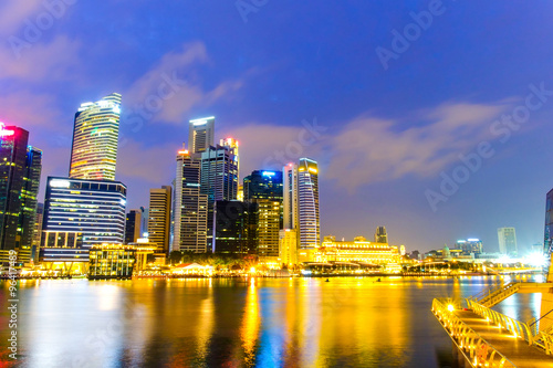 Singapore Skyline and view of Marina Bay