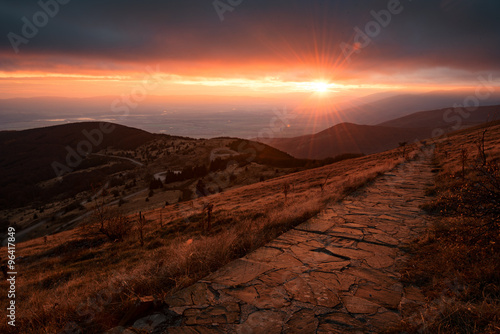 Sunset from Hadji Dimitar peak, Buzludja, Bulgaria