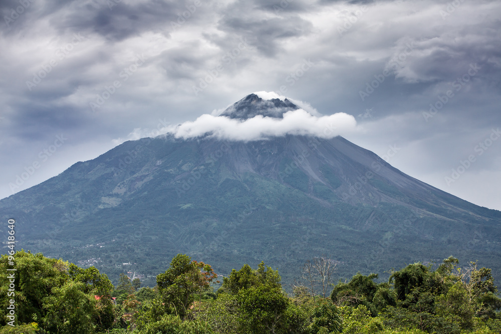 Mountain Merapi volcano, Java, Indonesia