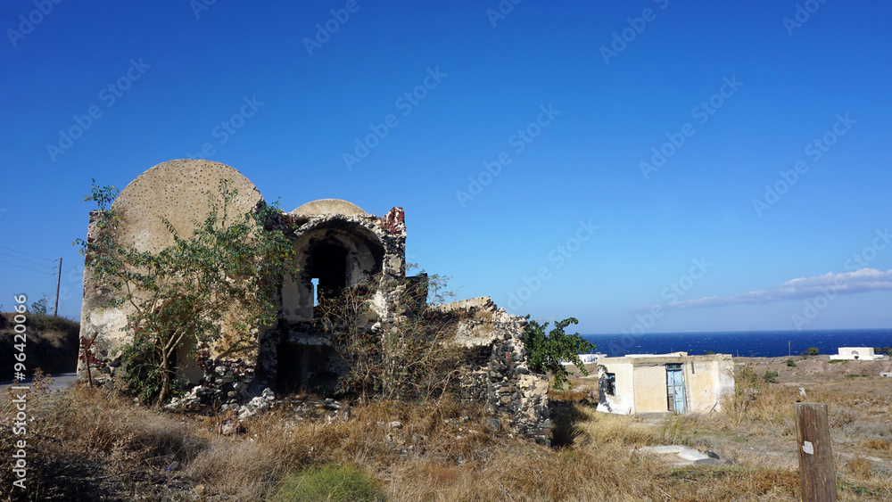 small and traditional greece village on santorini small and traditional greece village on santorini