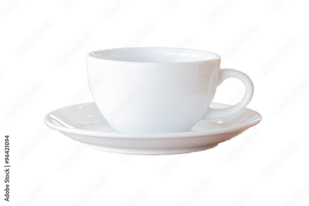 White coffee cup isolated on a white background White coffee cup isolated on a white background