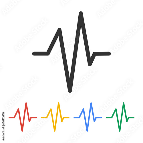 Heart beat, Cardiogram, Medical icon - Vector