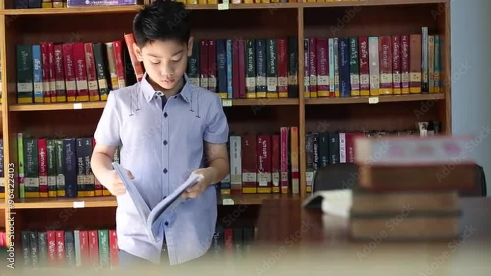 little asian boy bee bored with reading,library in thailand little asian boy bee bored with reading,library in thailand