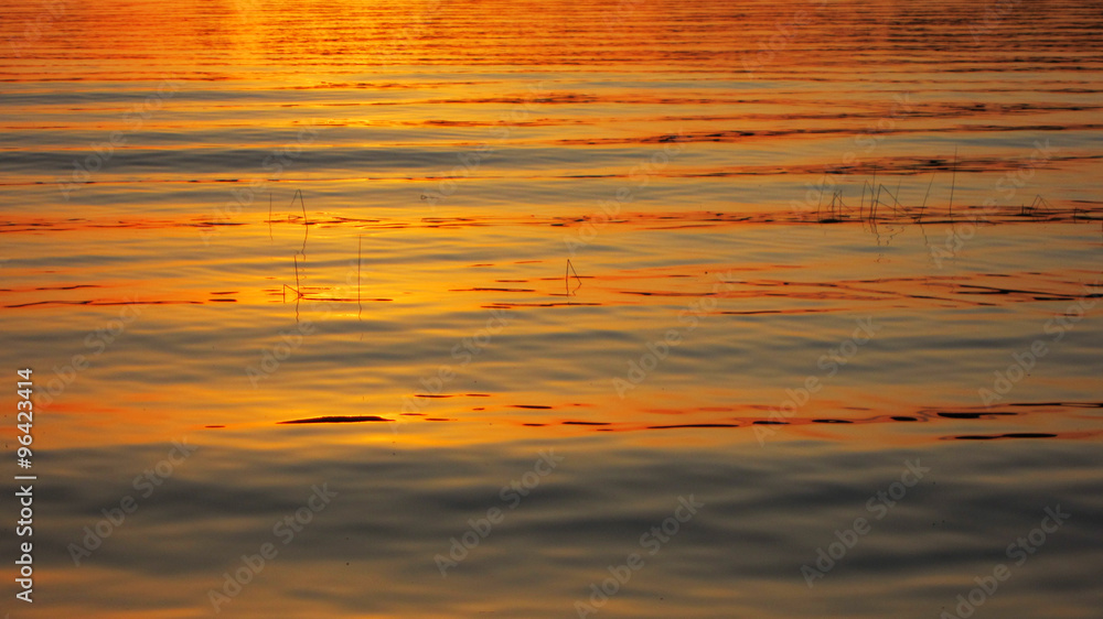 Wellen 11, entstanden auf dem Chiemsee, Sonnenuntergang Spiegelu Wellen 11, entstanden auf dem Chiemsee, Sonnenuntergang Spiegelu