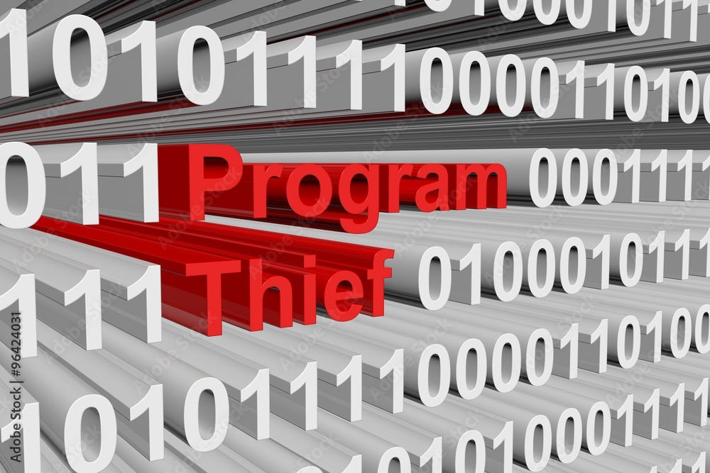 thief program is presented in the form of binary code