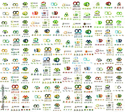 Mega set of infinity and loop business logos, large collection
