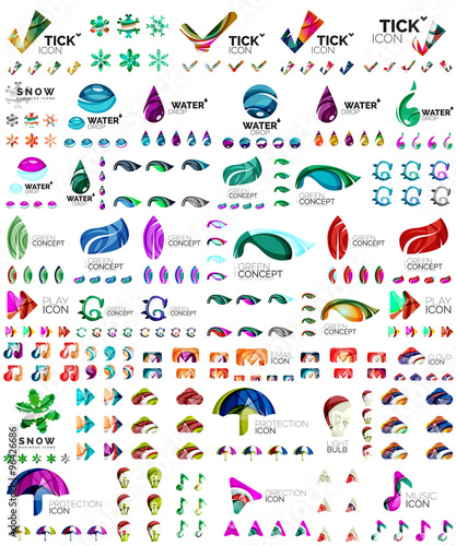 Wallpaper Mural Logo mega collection, abstract geometric business icon set Torontodigital.ca