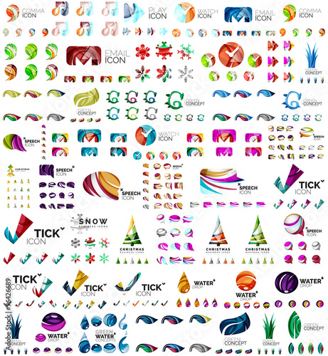 Wallpaper Mural Logo mega collection, abstract geometric business icon set Torontodigital.ca