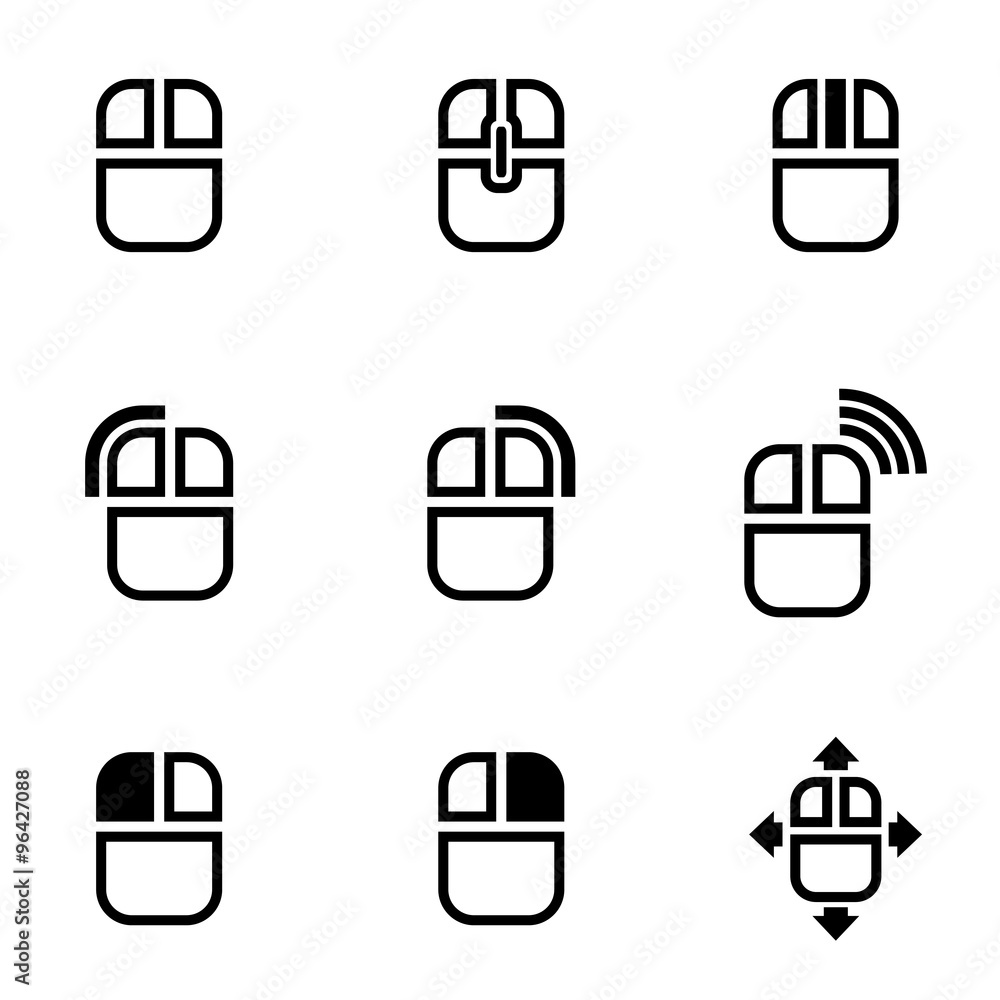 Vector black computer mouse icon set. Computer Mouse Icon Object, Computer Mouse Icon Picture, Computer Mouse Icon Image - stock vector Vector black computer mouse icon set. Computer Mouse Icon Object, Computer Mouse Icon Picture, Computer Mouse Icon Image - stock vector