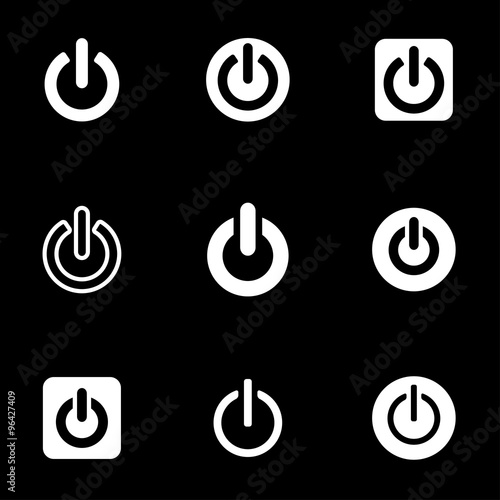 Vector white shut down icon set. Shut Icon Object, Shut Icon Picture, Shut Icon Image - stock vector