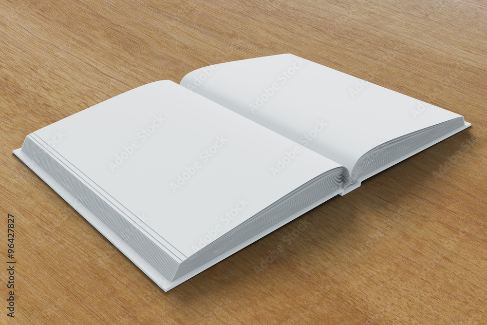 Blank pages of diary on wooden table, mock up Blank pages of diary on wooden table, mock up