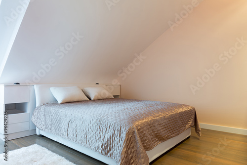 Modern bedroom in luxury loft apartment