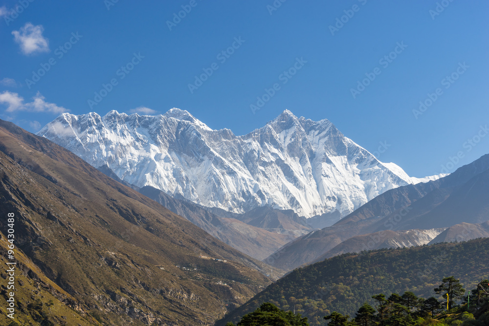 Everest Nupse wall and Lhotse mountain Everest Nupse wall and Lhotse mountain