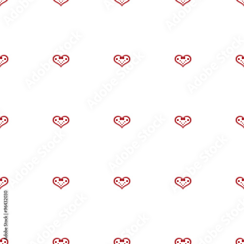 Seamless vector background with decorative hearts and polka dots
