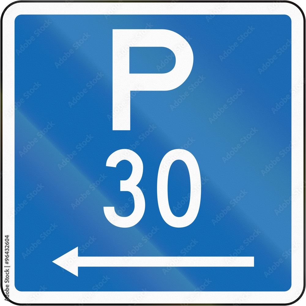 New Zealand road sign Parking permitted during standard hours for a