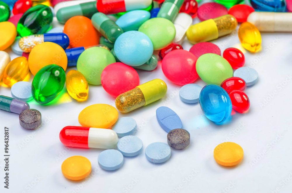 Many pills and tablets isolated on white background Many pills and tablets isolated on white background