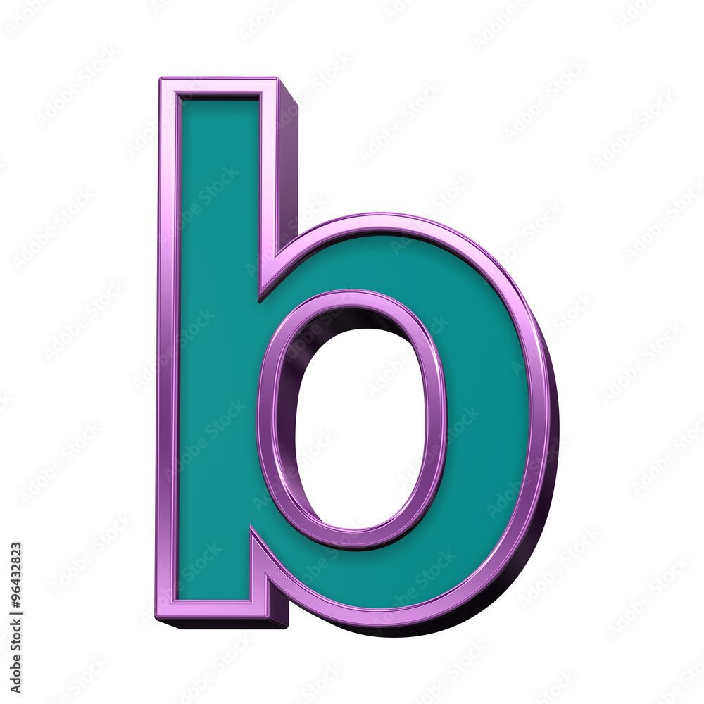 One lower case letter from blue glass with purple frame alphabet set, isolated on white. Computer generated 3D photo rendering. One lower case letter from blue glass with purple frame alphabet set, isolated on white. Computer generated 3D photo rendering.