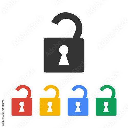 lock icon  Flat design style