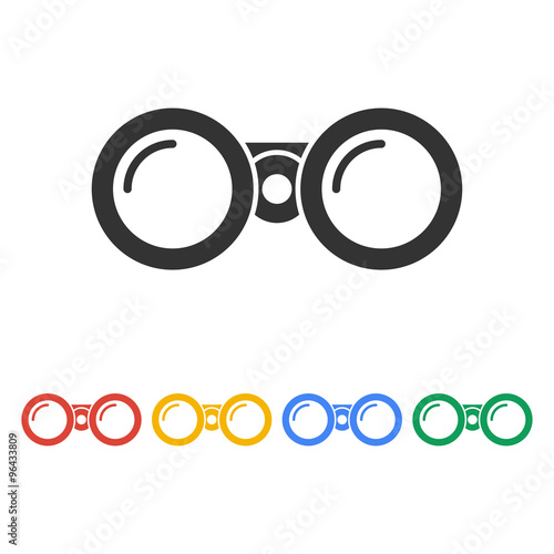Binocular icon. Flat design style