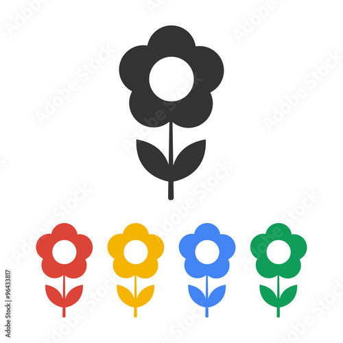 flower icon. Flat design style