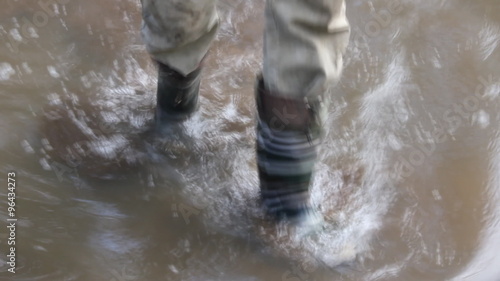 Wallpaper Mural Man in rubber boots walks on water 9111 Torontodigital.ca