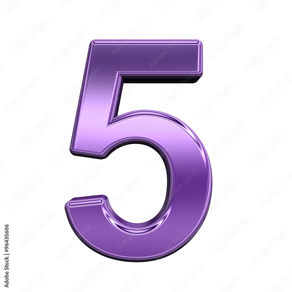 One digit from shiny purple alphabet set, isolated on white. Computer generated 3D photo rendering. One digit from shiny purple alphabet set, isolated on white. Computer generated 3D photo rendering.