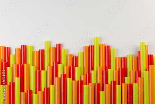 Collection colored drinking straws