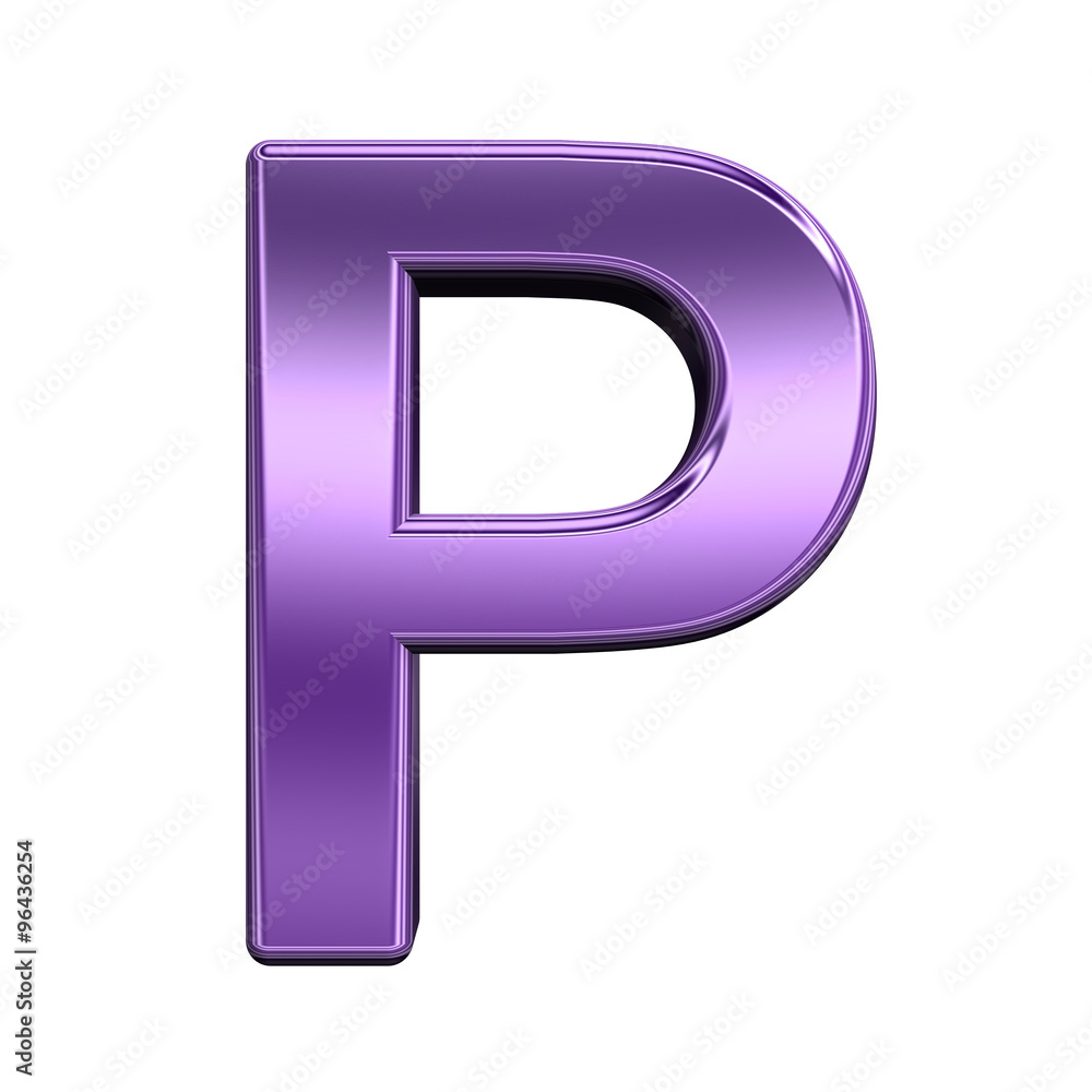 One letter from shiny purple alphabet set, isolated on white. Computer generated 3D photo rendering. One letter from shiny purple alphabet set, isolated on white. Computer generated 3D photo rendering.