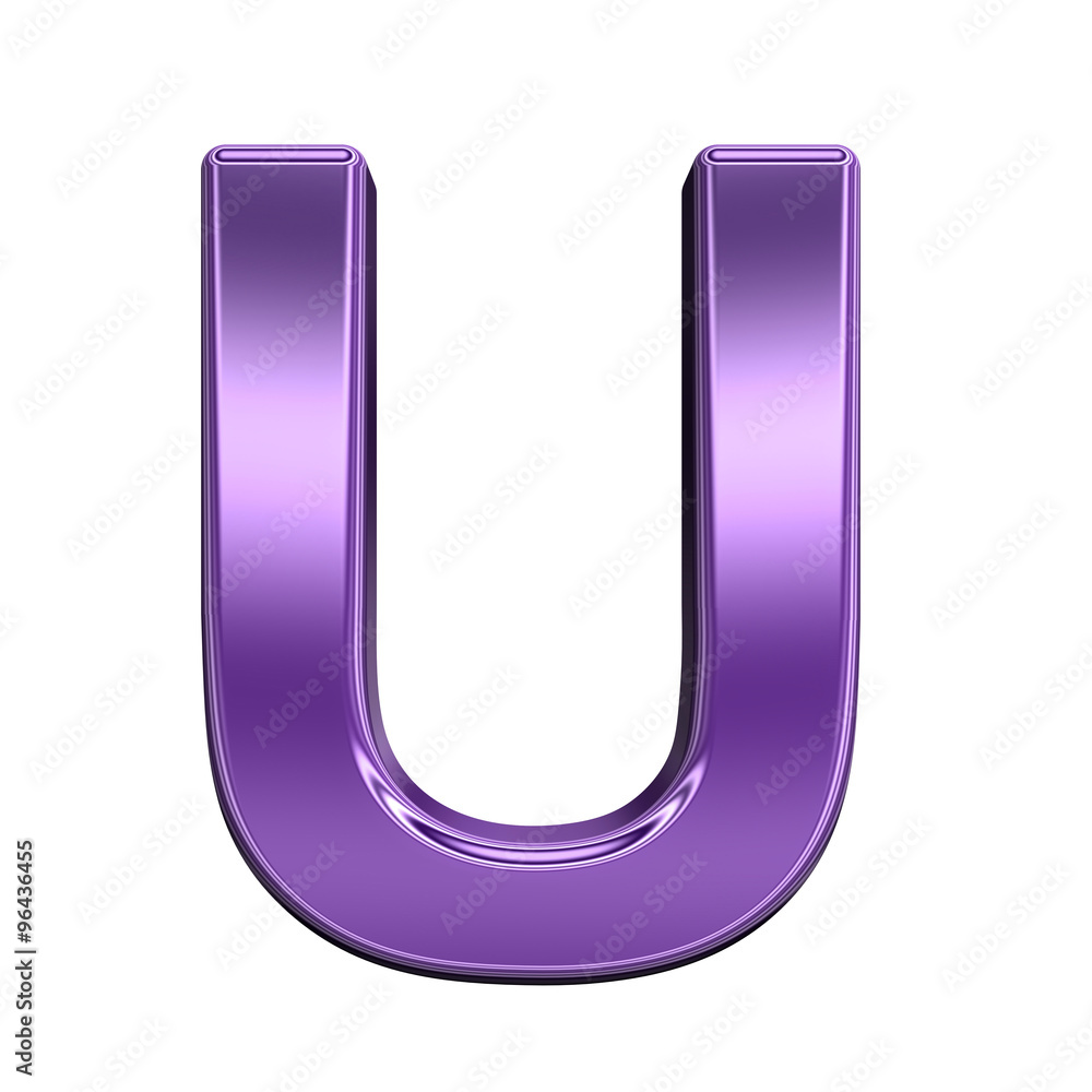 One letter from shiny purple alphabet set, isolated on white. Computer generated 3D photo rendering. One letter from shiny purple alphabet set, isolated on white. Computer generated 3D photo rendering.