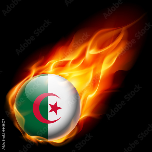 Round glossy icon of Algeria