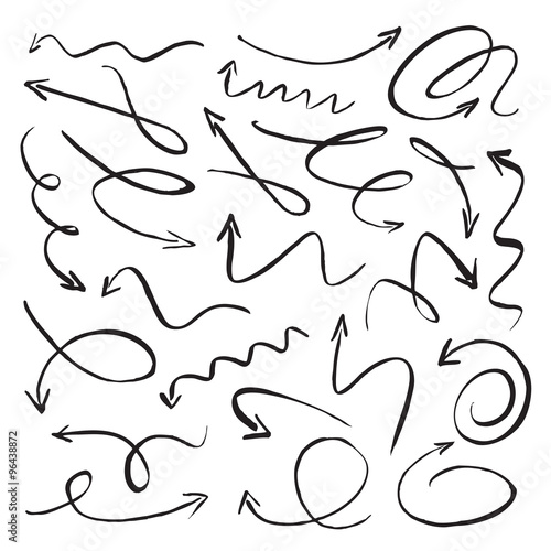 Collection of black drawing arrows