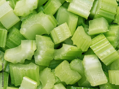 diced cut celery food background