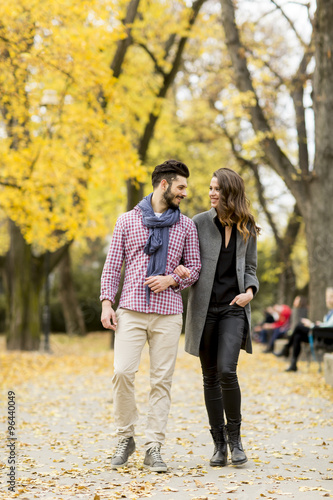 Young couple in the autumn park © BGStock72